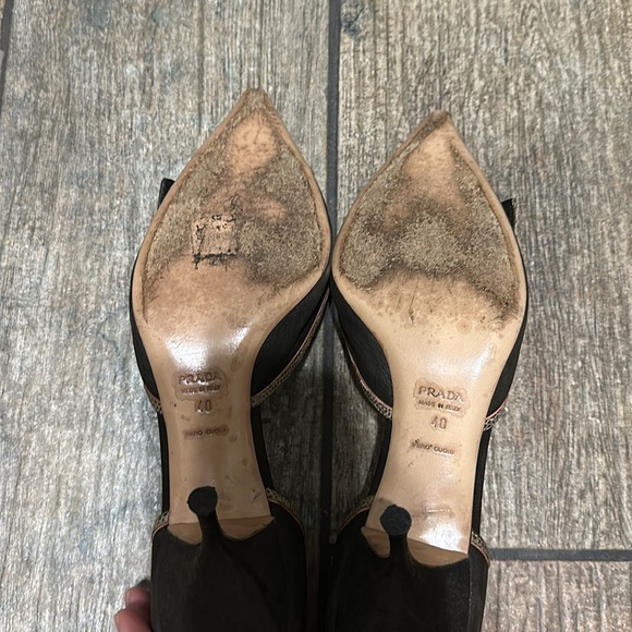 Prada Women’s Sz 40 Prada Brown Leather D'Orsay Pumps - Picture 8 of 12